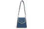 Lucky Bees Bolso de Hombro Azul y Crema